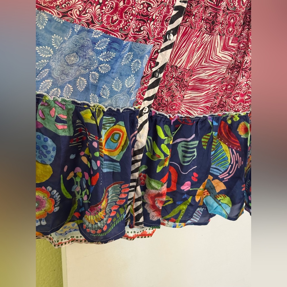 Johnny Was Multicolor Floral silk Dress size XL - Picture 6 of 10